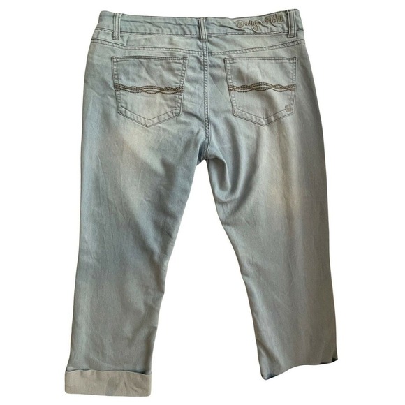 INDIGO REIN Women's Stretch Blue Denim Cuffed Capri Jeans Size 9 (32"x 20") - Picture 2 of 10